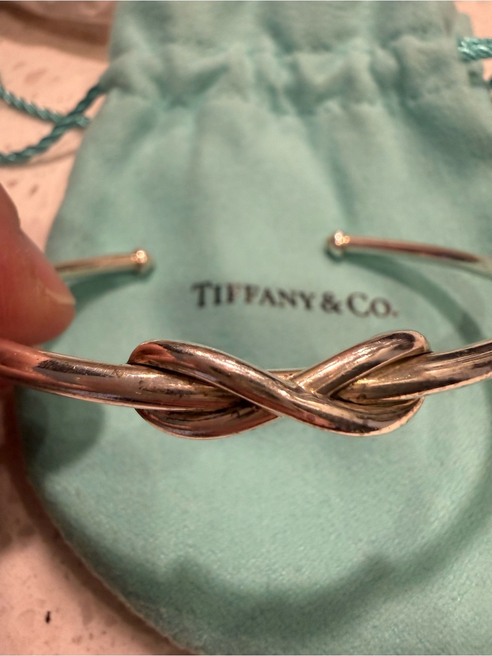 Tiffany & Co. Sterling Silver Knot Infinity Cuff Bracelet - Picture 2 of 5